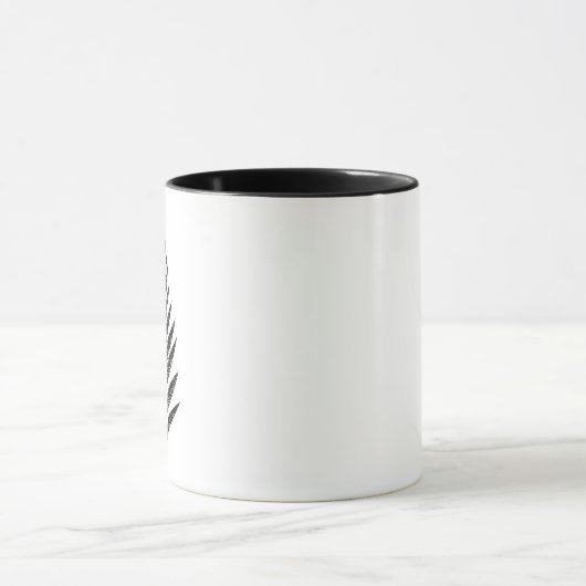 Minimalistisches Schwarz-Weiß-Fern Zeichnend Tasse (Zentrum)