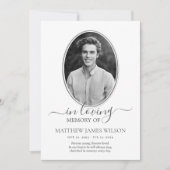 Minimalistisches Schwarz-Weiß-Foto-Beerdigung Dankeskarte (Vorderseite)