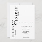 Minimalistisches Schwarz-Weiß-Foto Einladung (Vorderseite)