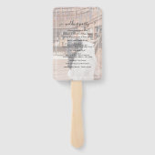 Minimalistisches Schwarz-Weiß-Foto-Hochzeitsprogra Fächer (Rückseite)