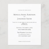 Minimalistisches Schwarz-Weiß-Foto Hochzeitszange Flyer (Hinten)