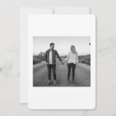 Minimalistisches Schwarz-Weiß-Foto Klassisches Skr Save The Date (Rückseite)