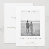 Minimalistisches Schwarz-Weiß-Foto QR-Code Save-th Save The Date (Vorne/Hinten)