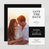 Minimalistisches Schwarz-Weiß-Foto Save the Date (Vorne/Hinten)
