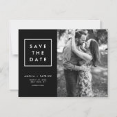 Minimalistisches Schwarz-Weiß-Foto Save the Date Magneteinladung (Vorderseite)