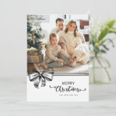 Minimalistisches Schwarz-Weiß-Foto Weihnachten (Stehend Vorderseite)