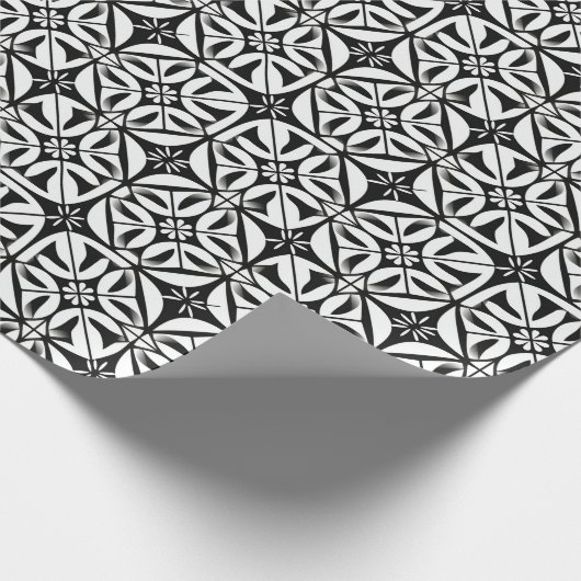 Minimalistisches Schwarz-Weiß-Geometrie-Muster Geschenkpapier (Ecke)