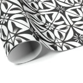 Minimalistisches Schwarz-Weiß-Geometrie-Muster Geschenkpapier (Rolleneckpunkt)