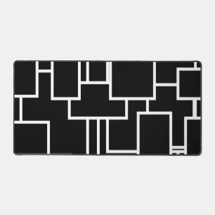 Minimalistisches Schwarz-Weiß-Geometrisches Blockm Schreibtischunterlage
