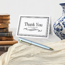 Minimalistisches Schwarz/Weiß-Geschäft Dankeskarte