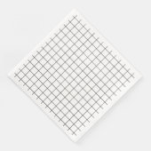 Minimalistisches Schwarz-Weiß-Gitter Serviette (Ecke)