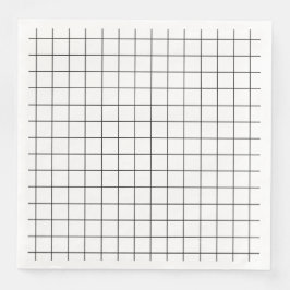 Minimalistisches Schwarz-Weiß-Gitter Serviette