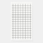 Minimalistisches Schwarz-Weiß-Gitter Serviette (Vorderseite)