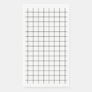 Minimalistisches Schwarz-Weiß-Gitter Serviette