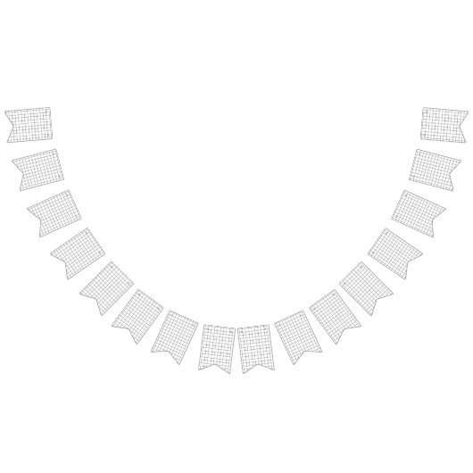 Minimalistisches Schwarz-Weiß-Gitter Wimpelkette (Alle)