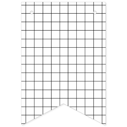 Minimalistisches Schwarz-Weiß-Gitter Wimpelkette (Erste Fahne)