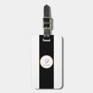 Minimalistisches Schwarz, Weiß, Gold Schlichtes Ba Gepäckanhänger