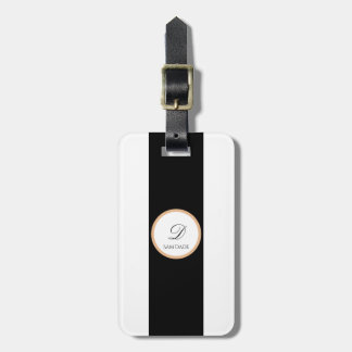 Minimalistisches Schwarz, Weiß, Gold Schlichtes Ba Gepäckanhänger