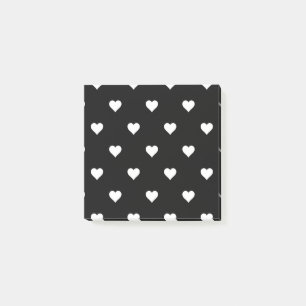 Minimalistisches Schwarz-Weiß-Hermuster Post-it Klebezettel