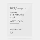 Minimalistisches Schwarz-Weiß-Herz Moderne Probe Acrylschild (Vorderseite)