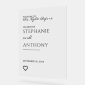 Minimalistisches Schwarz-Weiß-Herz Moderne Probe Acrylschild (Winkel)