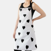 Minimalistisches Schwarz-Weiß-Herz-Romantisches Ge Schürze (InSitu)