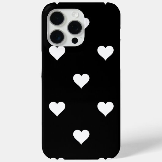 Minimalistisches Schwarz-Weiß-Herzmuster Case-Mate iPhone Hülle (Rückseite)
