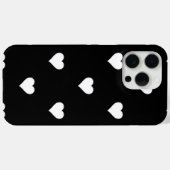Minimalistisches Schwarz-Weiß-Herzmuster Case-Mate iPhone Hülle (Rückseite (Horizontal))