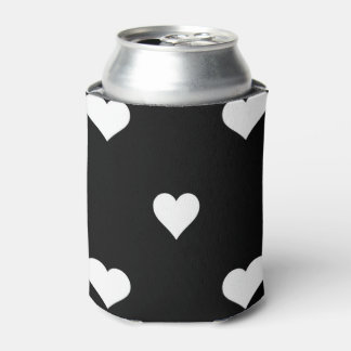 Minimalistisches Schwarz-Weiß-Herzmuster Dosenkühler