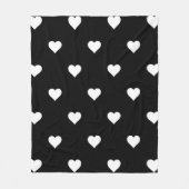 Minimalistisches Schwarz-Weiß-Herzmuster Fleecedecke (Vorderseite)