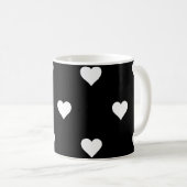 Minimalistisches Schwarz-Weiß-Herzmuster Kaffeetasse (VorderseiteRechts)