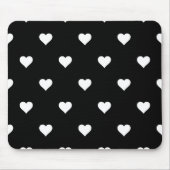 Minimalistisches Schwarz-Weiß-Herzmuster Mousepad (Vorne)