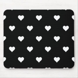 Minimalistisches Schwarz-Weiß-Herzmuster Mousepad