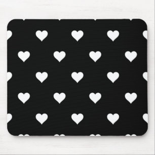 Minimalistisches Schwarz-Weiß-Herzmuster Mousepad