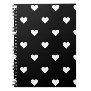 Minimalistisches Schwarz-Weiß-Herzmuster Notizblock