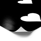 Minimalistisches Schwarz-Weiß-Herzmuster Poster (Ecke)