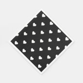 Minimalistisches Schwarz-Weiß-Herzmuster Serviette (Ecke)