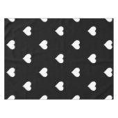 Minimalistisches Schwarz-Weiß-Herzmuster Tischdecke (Vorderseite (Horizontal))
