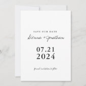 Minimalistisches Schwarz-Weiß-HochzeitsFoto Save The Date (Vorderseite)