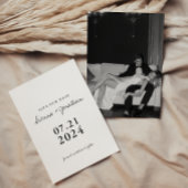 Minimalistisches Schwarz-Weiß-HochzeitsFoto Save The Date