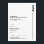 Minimalistisches Schwarz-Weiß-Hochzeitsmenü 12x18  Menükarte<br><div class="desc">Minimalistisches Schwarz-Weiß-Hochzeitsmenü. Ein modernes 12x18-Menü für Ihr Hochzeitsessen. Vollständig bearbeitbare und passende Artikel verfügbar.</div>