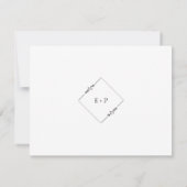 Minimalistisches Schwarz-Weiß-Hochzeitsmenü RSV RSVP Karte (Rückseite)