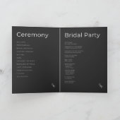 Minimalistisches Schwarz-Weiß-Hochzeitsprogramm Ca Programm (Innenseite)