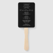 Minimalistisches Schwarz-Weiß-Hochzeitsprogramm Fächer (Rückseite)