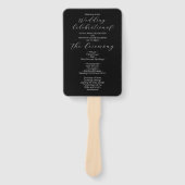 Minimalistisches Schwarz-Weiß-Hochzeitsprogramm Fächer (Vorderseite)