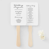 Minimalistisches Schwarz-Weiß-Hochzeitsprogramm Fächer (Vorne und Hinten)