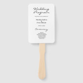 Minimalistisches Schwarz-Weiß-Hochzeitsprogramm Fächer (Vorderseite)