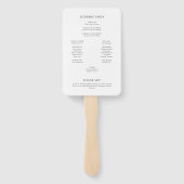 Minimalistisches Schwarz-Weiß-Hochzeitsprogramm fü Fächer (Rückseite)