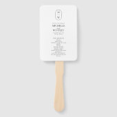 Minimalistisches Schwarz-Weiß-Hochzeitsprogramm fü Fächer (Vorderseite)