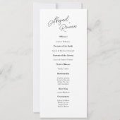 Minimalistisches Schwarz-Weiß-Hochzeitsprogramm in Einladung (Rückseite)